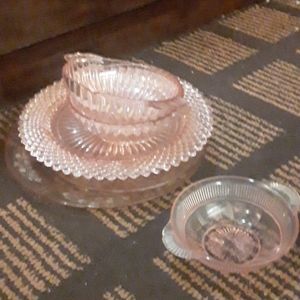 Pink depression glass